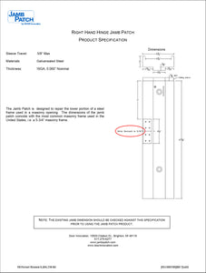 Door Jamb Repair Kit | Left Hand Hinge Jamb Patch Specifications | Rusted Door Frame Repair | Door Innovation