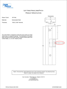 Door Jamb Repair Kit | Left Hand Hinge Jamb Patch Specifications | Rusted Door Frame Repair | Door Innovation